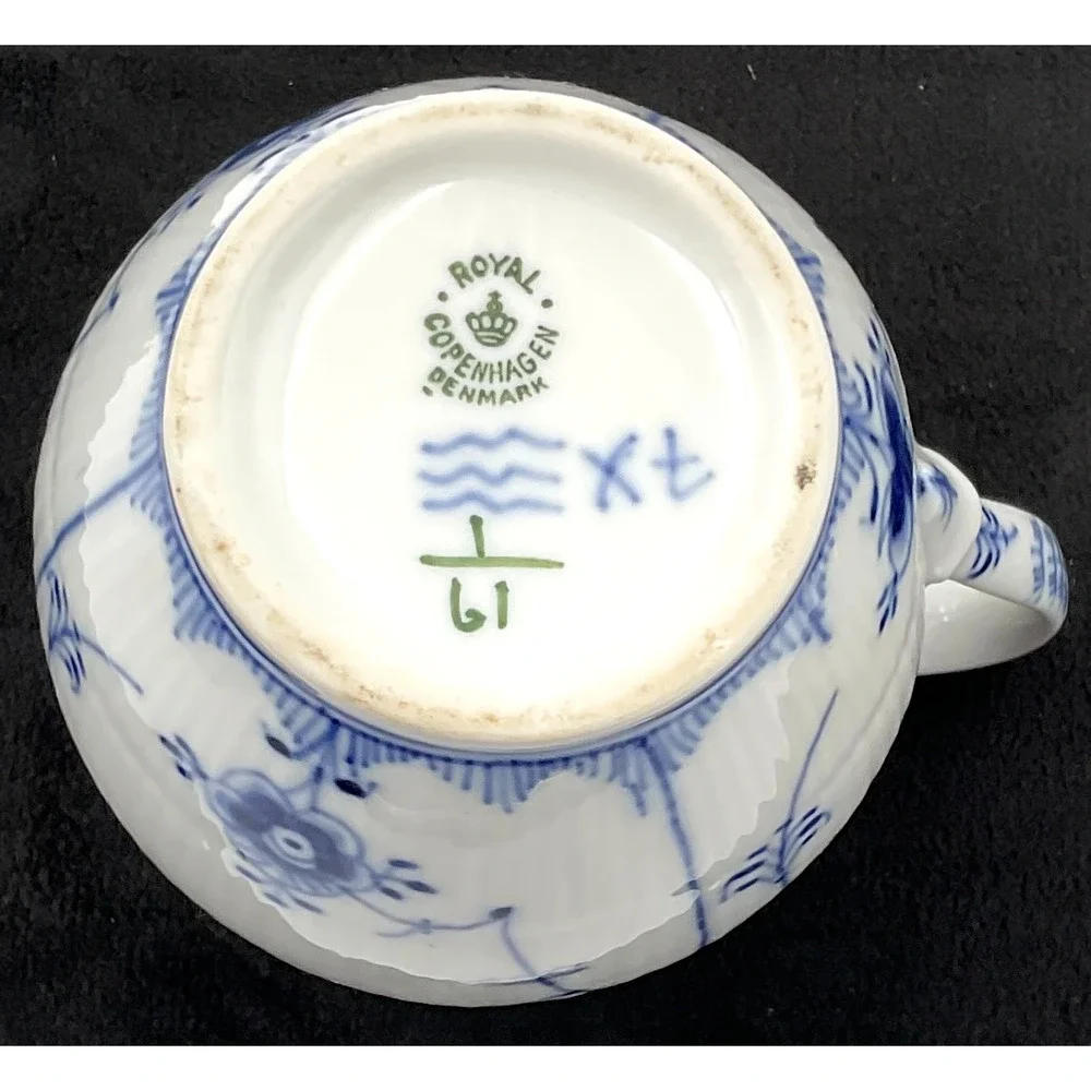 Royal Copenhagen Blue Fluted Half Lace Border Pitcher Creamer 1/61 Vintage 1955